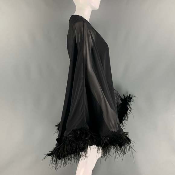 MAC DUGGAL Black Polyester Sheer A-Line Dress - Picture 3 of 8